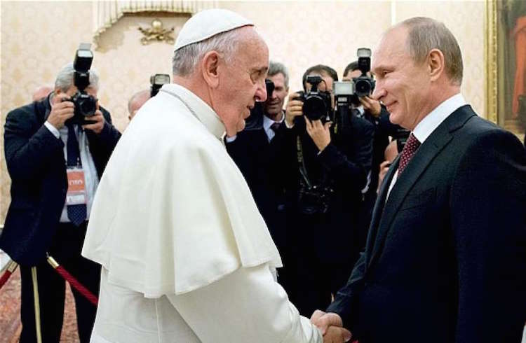 Pope Francis and Russian president, Vladimir Putin (Telegraph UK)