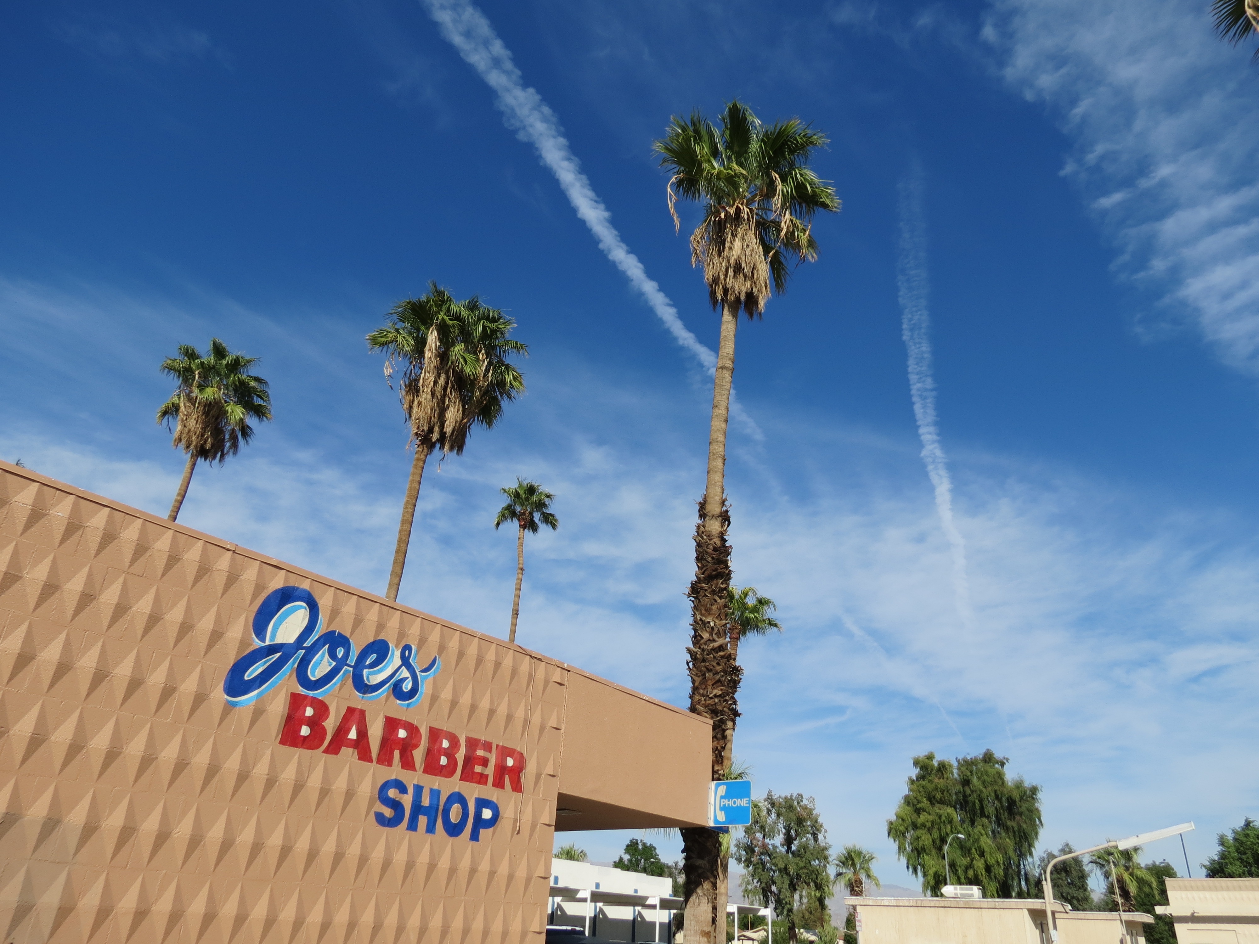 Chemtrails Over Joe's Barber Shop - Indio, California